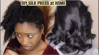 HOW TO: SILK PRESS on Type 4A NATURAL Hair AT HOME NO FRIZZ NO DAMAGE! Bablyliss PRO DUPE FLAT IRON