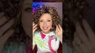 Click, Click, Flash a curly synthetic wig from Raquel Welch Shaded Hazelnut. #curlywig #naturalwig