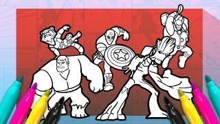 Disney INFINITY Avengers Coloring page | How To Draw Super heroes