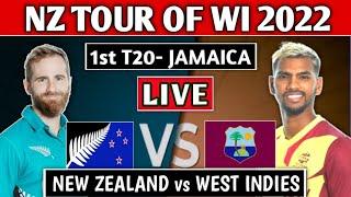 LIVE : NEW ZEALAND vs WEST INDIES 1ST T20 LIVE COMMENTARY | NZ vs WI 1ST T20 MATCH LIVE 2022