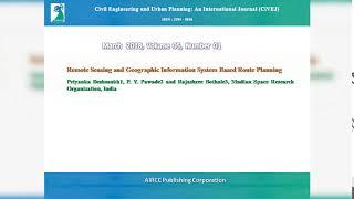 Civil Engineering and Urban Planning: An International Journal (CiVEJ)