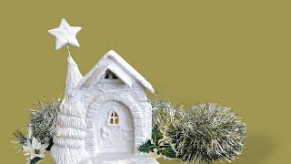 Easy Christmas House Using DIY Air Dry Clay & Tea box Cardboard