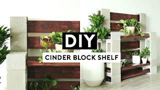 DIY CINDER BLOCK SHELF! EASY ROOM DECOR PROJECT!