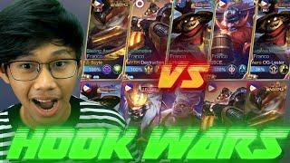 TOP GLOBAL FRANCO VS FRANCO TIKTOKERS BATTLE! HOOK WARS ON BRAWL MODE! 5VS5 LONG HOOK 