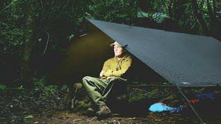 Tarp Camping in the Rain - Bush Camp Overnighter