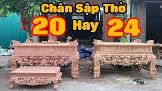 Nên chọn mua bàn thờ gỗ chân 20 hay chân 24 | Đồ gỗ Thành Khuyên