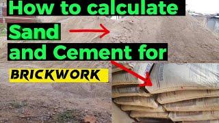 MORTAR Estimation for Brickwork | Sand and Cement Calculation required for Brickwork