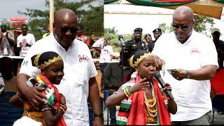 History...10yrs Young Girl Surprised H.E John Mahama at Ahafo Region