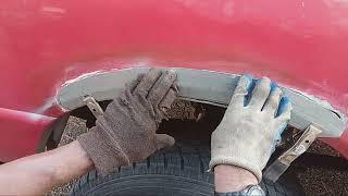 Ablecraft 1998 Ford Ranger passenger side wheel arch repair " Day 2 shaping wheel arch patch"