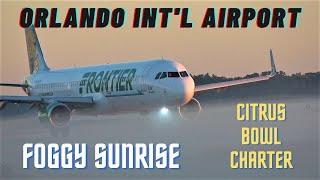 [4K] PLANE SPOTTING FOGGY SUNRISE, SURPRISE VISIT ORLANDO INTERNATIONAL AIRPORT AIRCRAFT ID 12/27/21