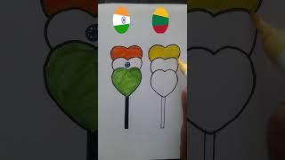 Indian Flag  Lithuania Flag #shorts #youtubeshorts #india #art