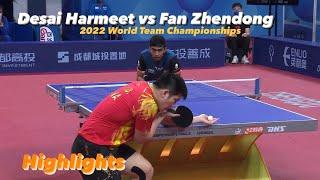 Fan Zhendong 樊振东 vs Desai Harmeet | 2022 World Team Championships (MT-R16) Highlights