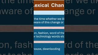 Lexical Change