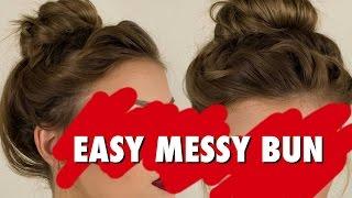 Easy Messy Bun with a Twist  |  Tutorial