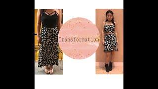 DIY two piece dress from old maxi skirt