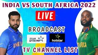 India Vs South Africa 2022 live broadcast TV channel list