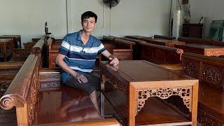 Trường kỷ gỗ gụ lào thửa vân