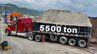 Truck is stockpiling 5500 tons of sand and gravel. S6: E9 barge