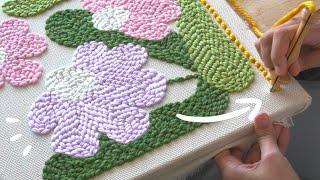 Punch needle art spring flowers  - make it with me