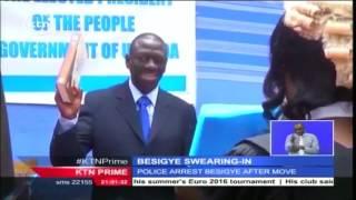 Tension in Kampala after Ugandan opposition leader Kizza Besigye swore himself in as the president