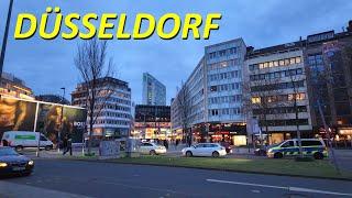 Düsseldorf walking 4K | Freitag Abends unterwegs Winter 2024/25