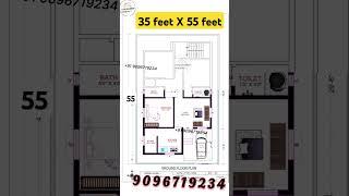 3Bhk Home Design  35X55 House Design  35'X55' House Plan | 35X55 Home #35x55House #214gaj #35by55