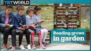 Students turn schoolyard into a garden and reading area