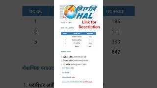 job vacancy ( Hindustan Aeronautics Limited Nashik)