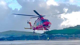 Cornwall Air Ambulance AW169 training at Fistral Beach, Newquay