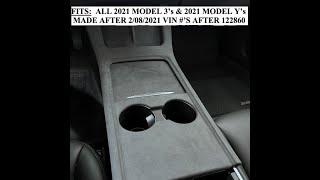 Model 3 & Y 2021 Gen. 2 Center Console Frame (2 Piece Kit) Alcantara or Black