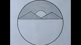 Easy circle scenery drawing || Easy Circle drawing || Circle drawing || Pencil drawing