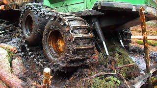 John Deere 1110D in mud, difficult conditions