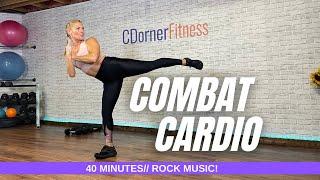 SWEATY CARDIO COMBAT WORKOUT // KICKBOXING // HIGH INTENSITY // ROCK MUSIC