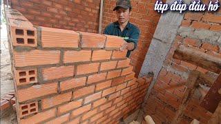 xây tường 100 nhà phố đẹp 2 mặt construction of townhouse wall #692