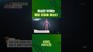 튼실한 하체는  혈당조절을 돕는다 🩸 [무엇이든 물어보세요] | KBS 방송