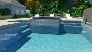 Pool and Backyard Design 3D Model