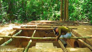 Building a secret bamboo survival tunnel - Lý Tiểu Mã