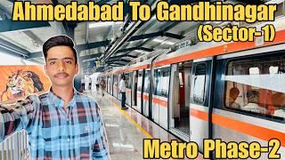 Ahmedabad to Gandhinagar Sector 1 Journey | Metro Phase 2 | Apmc to Sector 1 , Gift City Metro |