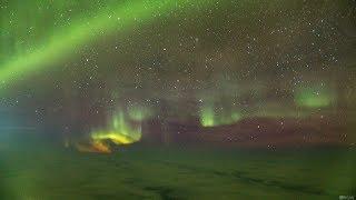 A magical view of the Aurora Borealis from 35,000ft - 4K Timelapse