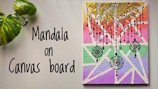 Creative canvas painting ideas  | boho canvas painting | mandala art on canvas | acrylic painting