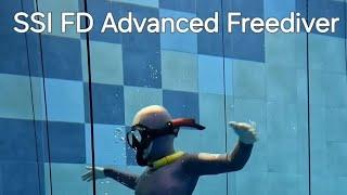 SSI FD Advanced Freediver requirement to complete; at 15, ascending with arm strokes, no mask