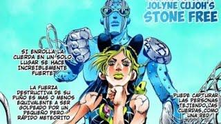 Personajes de JoJo haciendo diferentes poses pero con los paneles del manga