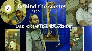 Behind the scenes: A320 landing gear seal replacement #aviation #landinggear #a320