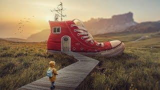 My Shoe House Photoshop Manipulation Tutorial Compositing