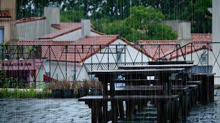 Nature's Music: Meditation with Raindrops on the Terrace Table