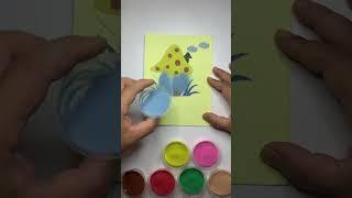 Coloring a Mushroom House Sand Art: Fun DIY Project #satisfying #relaxing #coloredsandart