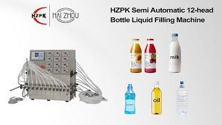 HZPK Semi Automatic 12-head Bottle Liquid Filling Machine