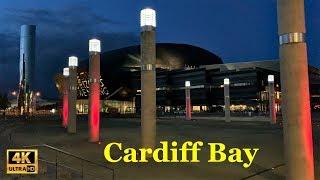 Scenic Evening Walk at the Cardiff Bay, May 2019 in 4K