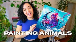 How I Paint Animals with Acrylic Paint - Full Art Process