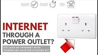 Internet through a power outlet? Fix Lack Of Internet With Powerline Adapter Starter Kit